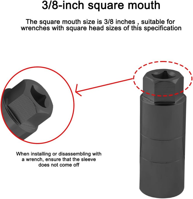 Osilly Car Oil Pressure Sensor Socket, 6 Point Automotive Professional Switch Socket Fits 3/8" Drive 1-1/8" Hex Wrench, Quick Removing Installing Oil Sending Unit, 1-1/16 Inch Universal Fit (Black) - Image 4